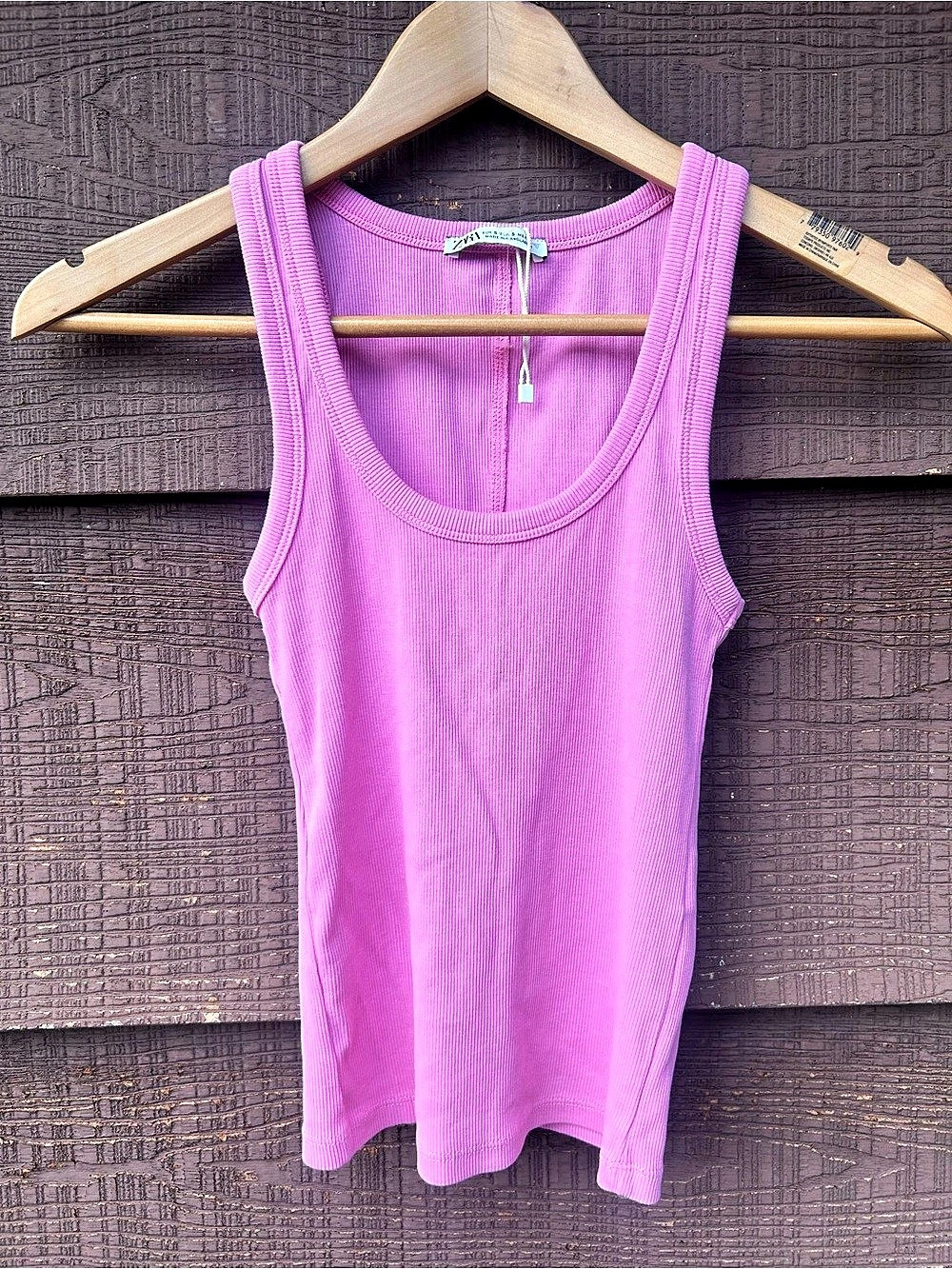 Zara Ribbed Tank Top in Pink Size Small NWT
